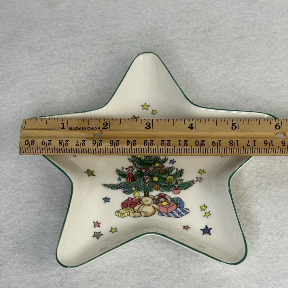 Nikko Porcelain Star Shaped Christmas Trinket Dish Snack Dish Japan 6